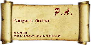 Pangert Anina névjegykártya